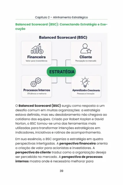Página interna do livro mostrando alinhamento estratégico